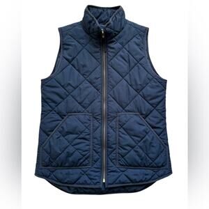 J.Crew Women’s Quilted full zip vest navy size XS